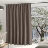 image:imageNICETOWN Room Darkening Patio Curtains for Sliding Door Hook BeltRod PocketBack Tab Thermal Window Treatment Room Divider Curtains for BedroomLiving Room Angora W100 x L84 1 PanelBrown