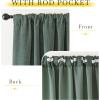 image:imageNICETOWN Room Darkening Patio Curtains for Sliding Door Hook BeltRod PocketBack Tab Thermal Window Treatment Room Divider Curtains for BedroomLiving Room Angora W100 x L84 1 PanelGreyish Green