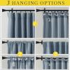 image:imageNICETOWN Room Darkening Patio Curtains for Sliding Door Hook BeltRod PocketBack Tab Thermal Window Treatment Room Divider Curtains for BedroomLiving Room Angora W100 x L84 1 PanelMist Blue