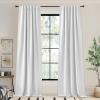 image:imageNICETOWN Room Darkening Patio Curtains for Sliding Door Hook BeltRod PocketBack Tab Thermal Window Treatment Room Divider Curtains for BedroomLiving Room Angora W100 x L84 1 PanelHook Belt  Greyish White
