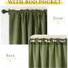 image:imageNICETOWN Room Darkening Patio Curtains for Sliding Door Hook BeltRod PocketBack Tab Thermal Window Treatment Room Divider Curtains for BedroomLiving Room Angora W100 x L84 1 PanelForest Green