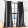 image:imageNICETOWN Room Darkening Patio Curtains for Sliding Door Hook BeltRod PocketBack Tab Thermal Window Treatment Room Divider Curtains for BedroomLiving Room Angora W100 x L84 1 PanelCharcoal Gray