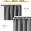 image:imageNICETOWN Room Darkening Patio Curtains for Sliding Door Hook BeltRod PocketBack Tab Thermal Window Treatment Room Divider Curtains for BedroomLiving Room Angora W100 x L84 1 PanelCharcoal Gray