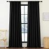 image:imageNICETOWN Room Darkening Patio Curtains for Sliding Door Hook BeltRod PocketBack Tab Thermal Window Treatment Room Divider Curtains for BedroomLiving Room Angora W100 x L84 1 PanelBlack