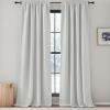image:imageNICETOWN Room Darkening Patio Curtains for Sliding Door Hook BeltRod PocketBack Tab Thermal Window Treatment Room Divider Curtains for BedroomLiving Room Angora W100 x L84 1 PanelGreyish White
