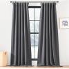 image:imageNICETOWN Room Darkening Patio Curtains for Sliding Door Hook BeltRod PocketBack Tab Thermal Window Treatment Room Divider Curtains for BedroomLiving Room Angora W100 x L84 1 PanelCharcoal Gray