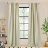 image:imageNICETOWN Room Darkening Patio Curtains for Sliding Door Hook BeltRod PocketBack Tab Thermal Window Treatment Room Divider Curtains for BedroomLiving Room Angora W100 x L84 1 PanelBeige