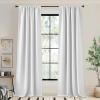image:imageNICETOWN Room Darkening Patio Curtains for Sliding Door Hook BeltRod PocketBack Tab Thermal Window Treatment Room Divider Curtains for BedroomLiving Room Angora W100 x L84 1 PanelHook Belt  Greyish White