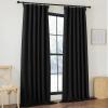 image:imageNICETOWN Room Darkening Patio Curtains for Sliding Door Hook BeltRod PocketBack Tab Thermal Window Treatment Room Divider Curtains for BedroomLiving Room Angora W100 x L84 1 PanelBlack