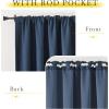 image:imageNICETOWN Room Darkening Patio Curtains for Sliding Door Hook BeltRod PocketBack Tab Thermal Window Treatment Room Divider Curtains for BedroomLiving Room Angora W100 x L84 1 PanelNavy Blue