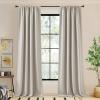 image:imageNICETOWN Room Darkening Patio Curtains for Sliding Door Hook BeltRod PocketBack Tab Thermal Window Treatment Room Divider Curtains for BedroomLiving Room Angora W100 x L84 1 PanelAngora
