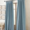 image:imageNICETOWN Room Darkening Patio Curtains for Sliding Door Hook BeltRod PocketBack Tab Thermal Window Treatment Room Divider Curtains for BedroomLiving Room Angora W100 x L84 1 PanelMist Blue