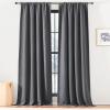 image:imageNICETOWN Room Darkening Patio Curtains for Sliding Door Hook BeltRod PocketBack Tab Thermal Window Treatment Room Divider Curtains for BedroomLiving Room Angora W100 x L84 1 PanelCharcoal Gray