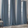 image:imageNICETOWN Room Darkening Patio Curtains for Sliding Door Hook BeltRod PocketBack Tab Thermal Window Treatment Room Divider Curtains for BedroomLiving Room Angora W100 x L84 1 PanelMist Blue