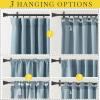 image:imageNICETOWN Room Darkening Patio Curtains for Sliding Door Hook BeltRod PocketBack Tab Thermal Window Treatment Room Divider Curtains for BedroomLiving Room Angora W100 x L84 1 PanelMist Blue