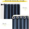 image:imageNICETOWN Room Darkening Patio Curtains for Sliding Door Hook BeltRod PocketBack Tab Thermal Window Treatment Room Divider Curtains for BedroomLiving Room Angora W100 x L84 1 PanelNavy Blue