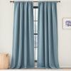 image:imageNICETOWN Room Darkening Patio Curtains for Sliding Door Hook BeltRod PocketBack Tab Thermal Window Treatment Room Divider Curtains for BedroomLiving Room Angora W100 x L84 1 PanelMist Blue