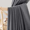 image:imageNICETOWN Room Darkening Patio Curtains for Sliding Door Hook BeltRod PocketBack Tab Thermal Window Treatment Room Divider Curtains for BedroomLiving Room Angora W100 x L84 1 PanelCharcoal Gray