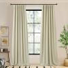 image:imageNICETOWN Room Darkening Patio Curtains for Sliding Door Hook BeltRod PocketBack Tab Thermal Window Treatment Room Divider Curtains for BedroomLiving Room Angora W100 x L84 1 PanelBeige