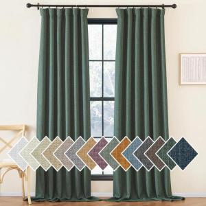 image:imageNICETOWN Room Darkening Patio Curtains for Sliding Door Hook BeltRod PocketBack Tab Thermal Window Treatment Room Divider Curtains for BedroomLiving Room Angora W100 x L84 1 PanelGreyish Green
