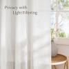 image:imageNICETOWN White Sheer Linen Curtains for Windows 84 inch Length Grommet Top Semi Sheer Vertical Drapes Privacy with Light Filter for BedroomLiving RoomSliding Door 52 inch Wide 2 PCsLinen
