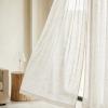 image:imageNICETOWN White Sheer Linen Curtains for Windows 84 inch Length Grommet Top Semi Sheer Vertical Drapes Privacy with Light Filter for BedroomLiving RoomSliding Door 52 inch Wide 2 PCsBurlap