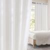image:imageNICETOWN White Sheer Linen Curtains for Windows 84 inch Length Grommet Top Semi Sheer Vertical Drapes Privacy with Light Filter for BedroomLiving RoomSliding Door 52 inch Wide 2 PCsLinen
