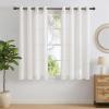 image:imageNICETOWN White Sheer Linen Curtains for Windows 84 inch Length Grommet Top Semi Sheer Vertical Drapes Privacy with Light Filter for BedroomLiving RoomSliding Door 52 inch Wide 2 PCsLinen