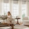 image:imageNICETOWN White Sheer Linen Curtains for Windows 84 inch Length Grommet Top Semi Sheer Vertical Drapes Privacy with Light Filter for BedroomLiving RoomSliding Door 52 inch Wide 2 PCsBurlap