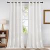 image:imageNICETOWN White Sheer Linen Curtains for Windows 84 inch Length Grommet Top Semi Sheer Vertical Drapes Privacy with Light Filter for BedroomLiving RoomSliding Door 52 inch Wide 2 PCsLinen