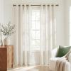 image:imageNICETOWN White Sheer Linen Curtains for Windows 84 inch Length Grommet Top Semi Sheer Vertical Drapes Privacy with Light Filter for BedroomLiving RoomSliding Door 52 inch Wide 2 PCsBurlap