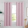 image:imageNICETOWN Kids Blackout Curtains for Bedroom  Hollow Star Space Inspired Night Sky Twinkle Blue Children Star Curtain Window Drape 1 Panel 52 x 63 inches Panel Navy BlueBaby Pink