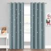 image:imageNICETOWN Kids Blackout Curtains for Bedroom  Hollow Star Space Inspired Night Sky Twinkle Blue Children Star Curtain Window Drape 1 Panel 52 x 63 inches Panel Navy BlueStormy Sea