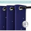 image:imageNICETOWN Kids Blackout Curtains for Bedroom  Hollow Star Space Inspired Night Sky Twinkle Blue Children Star Curtain Window Drape 1 Panel 52 x 63 inches Panel Navy BlueNavy Blue