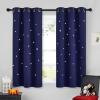 image:imageNICETOWN Kids Blackout Curtains for Bedroom  Hollow Star Space Inspired Night Sky Twinkle Blue Children Star Curtain Window Drape 1 Panel 52 x 63 inches Panel Navy BlueNavy Blue