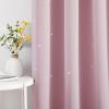 image:imageNICETOWN Kids Blackout Curtains for Bedroom  Hollow Star Space Inspired Night Sky Twinkle Blue Children Star Curtain Window Drape 1 Panel 52 x 63 inches Panel Navy BlueBaby Pink
