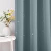 image:imageNICETOWN Kids Blackout Curtains for Bedroom  Hollow Star Space Inspired Night Sky Twinkle Blue Children Star Curtain Window Drape 1 Panel 52 x 63 inches Panel Navy BlueStormy Sea