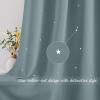 image:imageNICETOWN Kids Blackout Curtains for Bedroom  Hollow Star Space Inspired Night Sky Twinkle Blue Children Star Curtain Window Drape 1 Panel 52 x 63 inches Panel Navy BlueStormy Sea