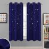 image:imageNICETOWN Kids Blackout Curtains for Bedroom  Hollow Star Space Inspired Night Sky Twinkle Blue Children Star Curtain Window Drape 1 Panel 52 x 63 inches Panel Navy BlueNavy Blue