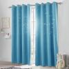 image:imageNICETOWN Kids Blackout Curtains for Bedroom  Hollow Star Space Inspired Night Sky Twinkle Blue Children Star Curtain Window Drape 1 Panel 52 x 63 inches Panel Navy BlueTeal Blue
