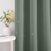 image:imageNICETOWN Kids Curtains Navy Blue Romantic Star Curtains Thermal Insulated Blackout Curtains for Kids Teenagers Bedroom Small Window W52 x L63 Set of 2Sage Green