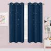 image:imageNICETOWN Kids Curtains Navy Blue Romantic Star Curtains Thermal Insulated Blackout Curtains for Kids Teenagers Bedroom Small Window W52 x L63 Set of 2Moroccan Blue