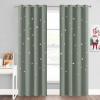 image:imageNICETOWN Kids Curtains Navy Blue Romantic Star Curtains Thermal Insulated Blackout Curtains for Kids Teenagers Bedroom Small Window W52 x L63 Set of 2Sage Green