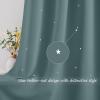 image:imageNICETOWN Kids Curtains Navy Blue Romantic Star Curtains Thermal Insulated Blackout Curtains for Kids Teenagers Bedroom Small Window W52 x L63 Set of 2Greyish Blue