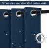 image:imageNICETOWN Kids Curtains Navy Blue Romantic Star Curtains Thermal Insulated Blackout Curtains for Kids Teenagers Bedroom Small Window W52 x L63 Set of 2Moroccan Blue