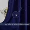 image:imageNICETOWN Kids Curtains Navy Blue Romantic Star Curtains Thermal Insulated Blackout Curtains for Kids Teenagers Bedroom Small Window W52 x L63 Set of 2Navy Blue