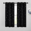 image:imageNICETOWN Kids Curtains Navy Blue Romantic Star Curtains Thermal Insulated Blackout Curtains for Kids Teenagers Bedroom Small Window W52 x L63 Set of 2Black