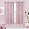 image:imageNICETOWN Kids Curtains Navy Blue Romantic Star Curtains Thermal Insulated Blackout Curtains for Kids Teenagers Bedroom Small Window W52 x L63 Set of 2Baby Pink