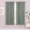 image:imageNICETOWN Kids Curtains Navy Blue Romantic Star Curtains Thermal Insulated Blackout Curtains for Kids Teenagers Bedroom Small Window W52 x L63 Set of 2Sage Green