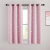 image:imageNICETOWN Kids Curtains Navy Blue Romantic Star Curtains Thermal Insulated Blackout Curtains for Kids Teenagers Bedroom Small Window W52 x L63 Set of 2Baby Pink